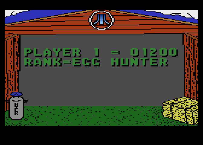 Barnyard Blaster Atari 8-bit Screenshot: My rating...