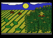 Barnyard Blaster for Atari 8-bit - Shooting targets in the field.