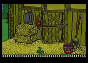 Barnyard Blaster for Atari 8-bit - Ducks, rabbits, and more targets appear in the barn.