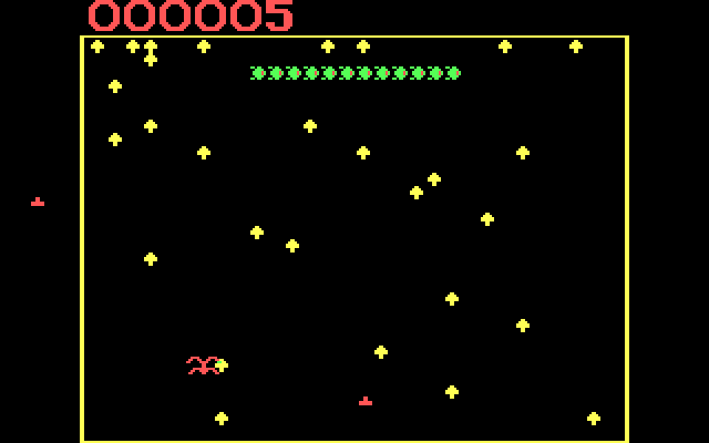 Centipede IBM PC/Compatibles Screenshot: Game start.