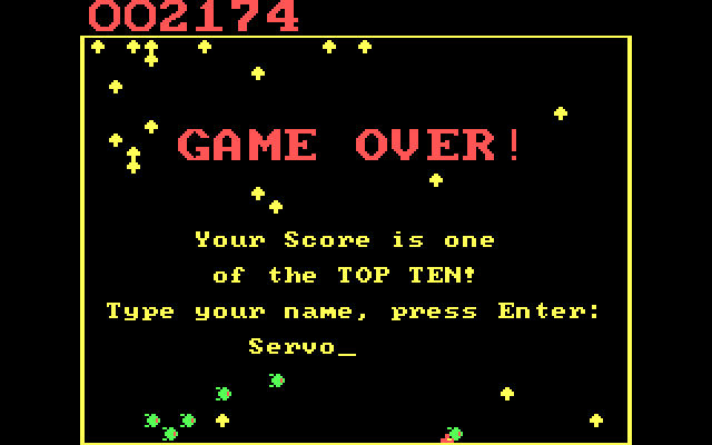 Centipede IBM PC/Compatibles Screenshot: Game over!