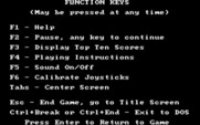 Centipede for IBM PC/Compatibles - Help screen.