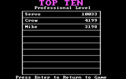 Centipede for IBM PC/Compatibles - The high score table.
