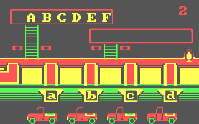 Alpha Build IBM PC/Compatibles Screenshot: Skill level 2 featuring capital and lower case letters.