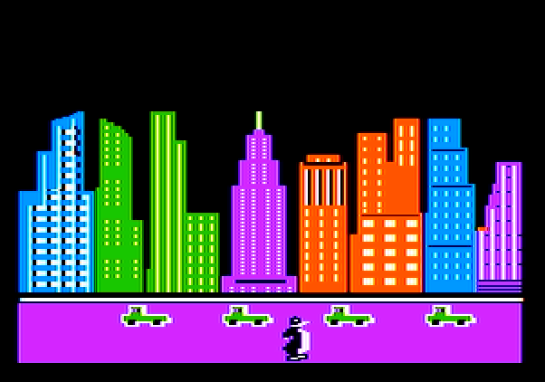 Alpha Build Apple II Screenshot: The city has been built! On to the next level...