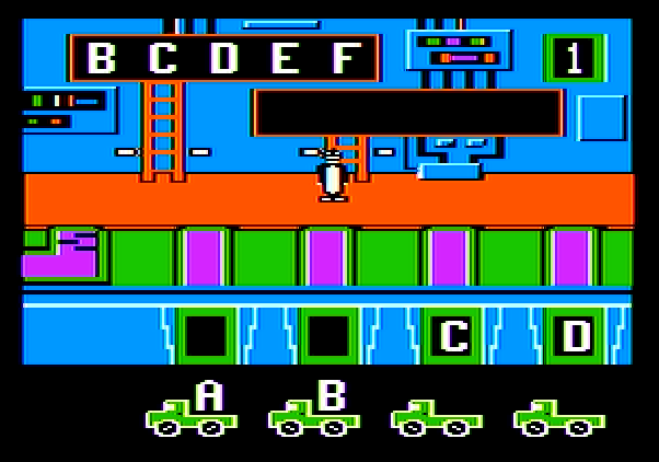 Alpha Build Apple II Screenshot: A few letters placed in the trucks...