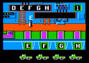 Alpha Build for Apple II - Carrying the letter E...place it in the correct truck.
