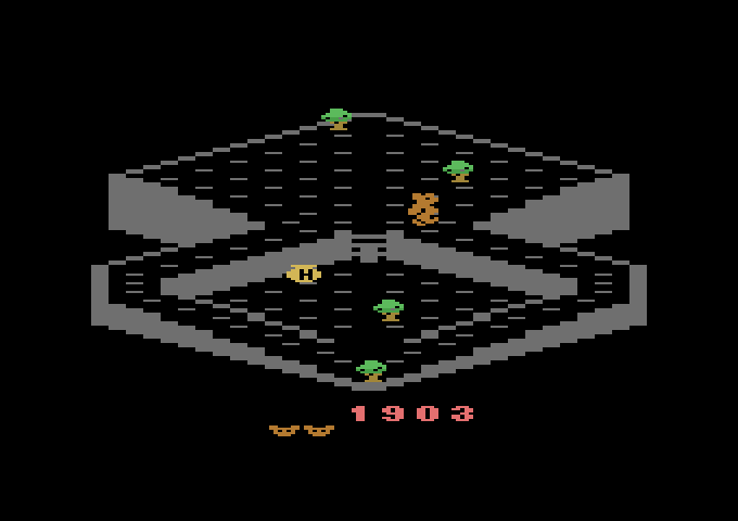 Crystal Castles Atari 2600 Screenshot: Start of level 2.