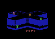 Crystal Castles for Atari 2600 - Level 3 has two tiers; use the elevator to move between them.
