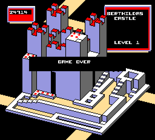 Crystal Castles Arcade Screenshot: Game over.