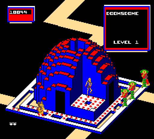 Crystal Castles Arcade Screenshot: Try to collect the last gem...