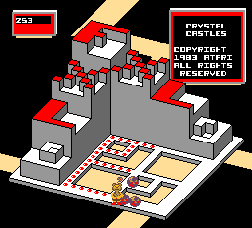 Crystal Castles Arcade Screenshot: Game attract mode.
