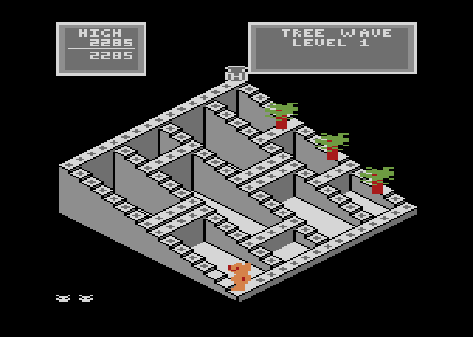 Crystal Castles Atari 8-bit Screenshot: Start of the second level...