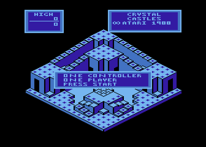 Crystal Castles Atari 8-bit Screenshot: Select game options...