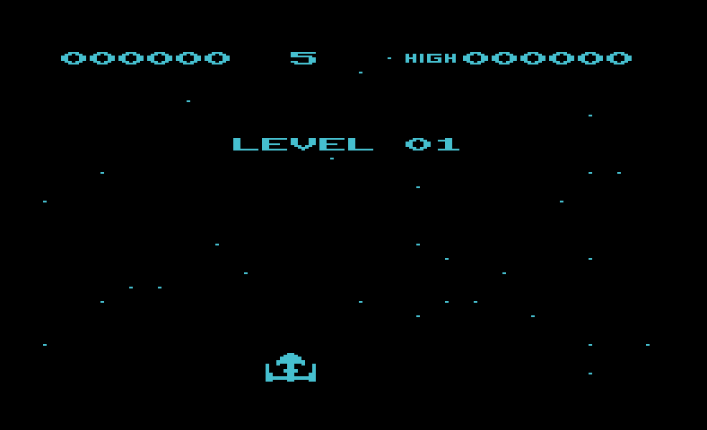 Space Phreeks Commodore VIC-20 Screenshot: Game start.