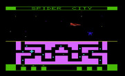 Spider City for Commodore VIC-20 - Title screen and game demo mode.