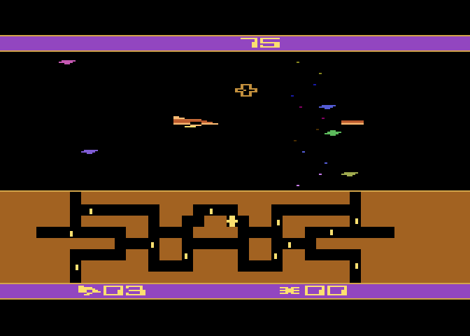 Spider City Atari 8-bit Screenshot: Exploring Spider City...