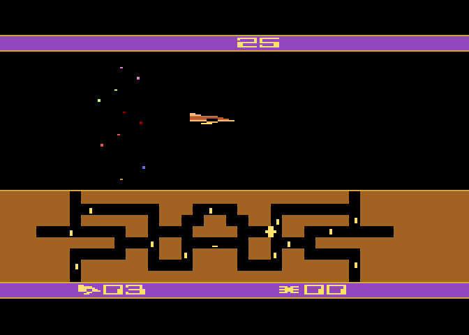 Spider City Atari 8-bit Screenshot: Game start.