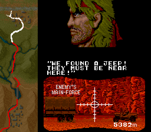 Ikari III: The Rescue Arcade Screenshot: We found a jeep!