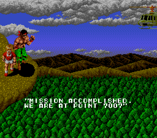 Ikari III: The Rescue Arcade Screenshot: First part of the mission accomplished!