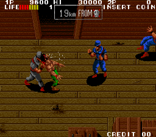 Ikari III: The Rescue Arcade Screenshot: I'm always outnumbered...