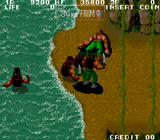 Ikari III: The Rescue Arcade Screenshot: I've been knocked out again...