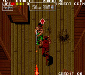 Ikari III: The Rescue for Arcade - Arrows often indicate which direction to head next...