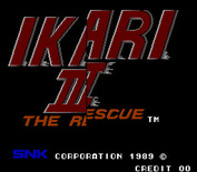 Ikari III: The Rescue for Arcade - Title screen.