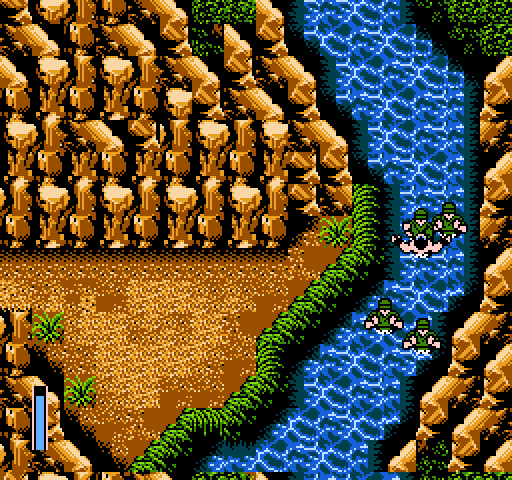 Ikari III: The Rescue NES / Famicom Screenshot: Heading up the river...