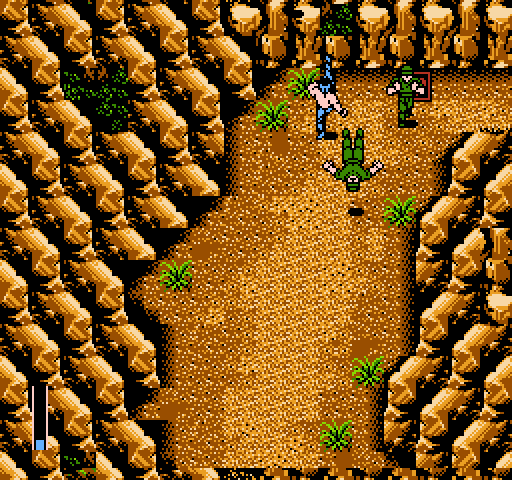 Ikari III: The Rescue NES / Famicom Screenshot: Fighting my way through a narrow corridor.