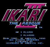 Ikari III: The Rescue for NES / Famicom - Title screen (U.S. version).
