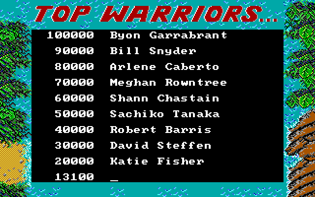 Ikari III: The Rescue IBM PC/Compatibles Screenshot: A new high score!