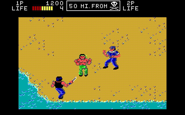 Ikari III: The Rescue IBM PC/Compatibles Screenshot: Watch out for enemies carrying knives...