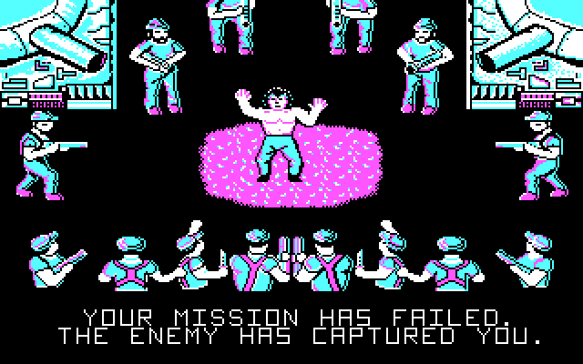 Ikari III: The Rescue IBM PC/Compatibles Screenshot: Game over.