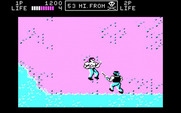 Ikari III: The Rescue for IBM PC/Compatibles - A guy with a knife attacks...