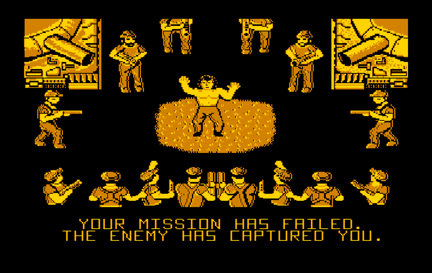 Ikari III: The Rescue IBM PC/Compatibles Screenshot: Game over.