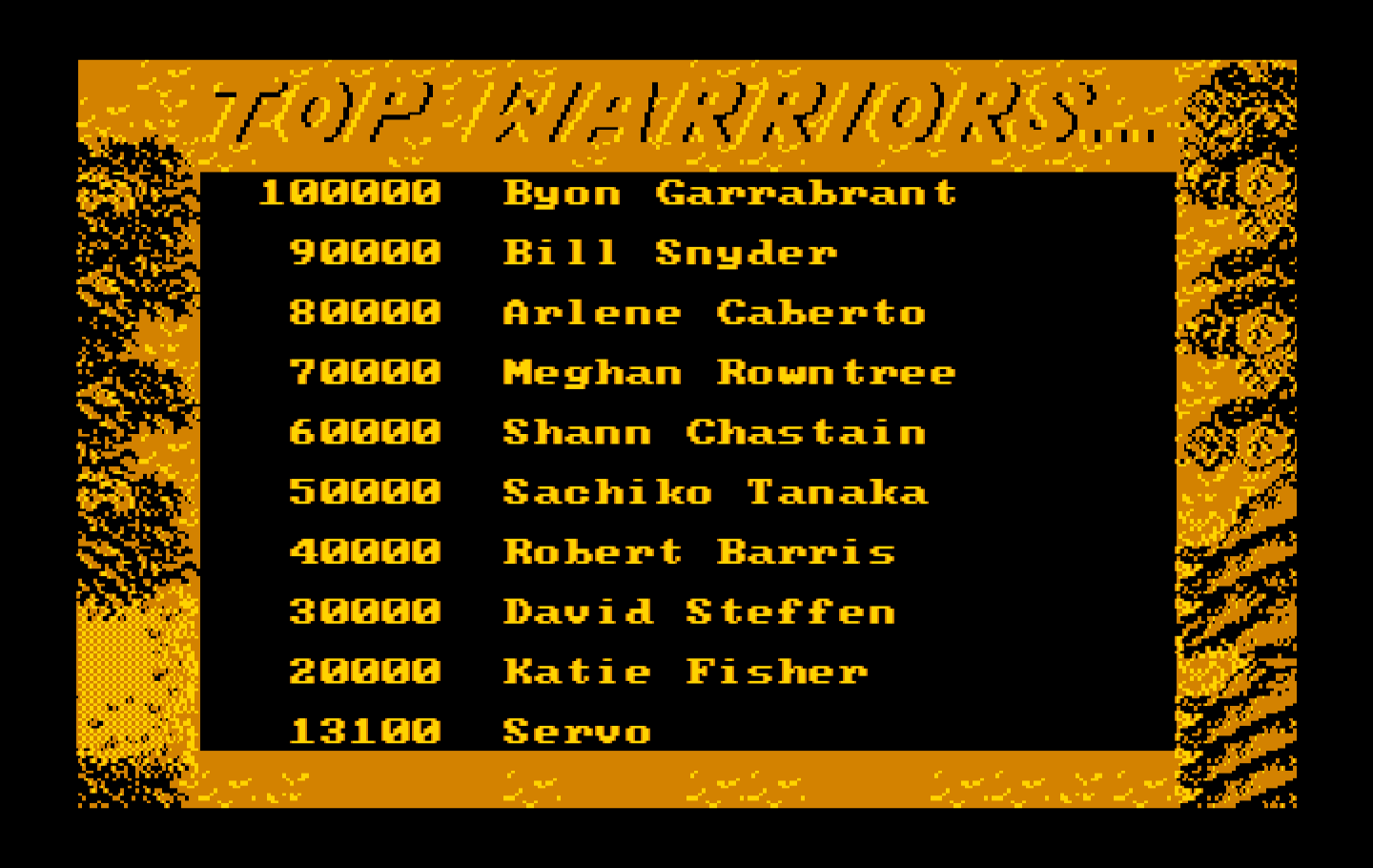 Ikari III: The Rescue IBM PC/Compatibles Screenshot: High scores.