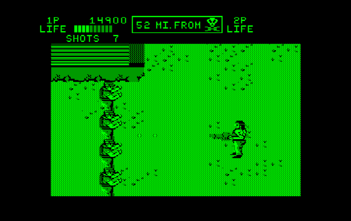 Ikari III: The Rescue IBM PC/Compatibles Screenshot: Here comes trouble...