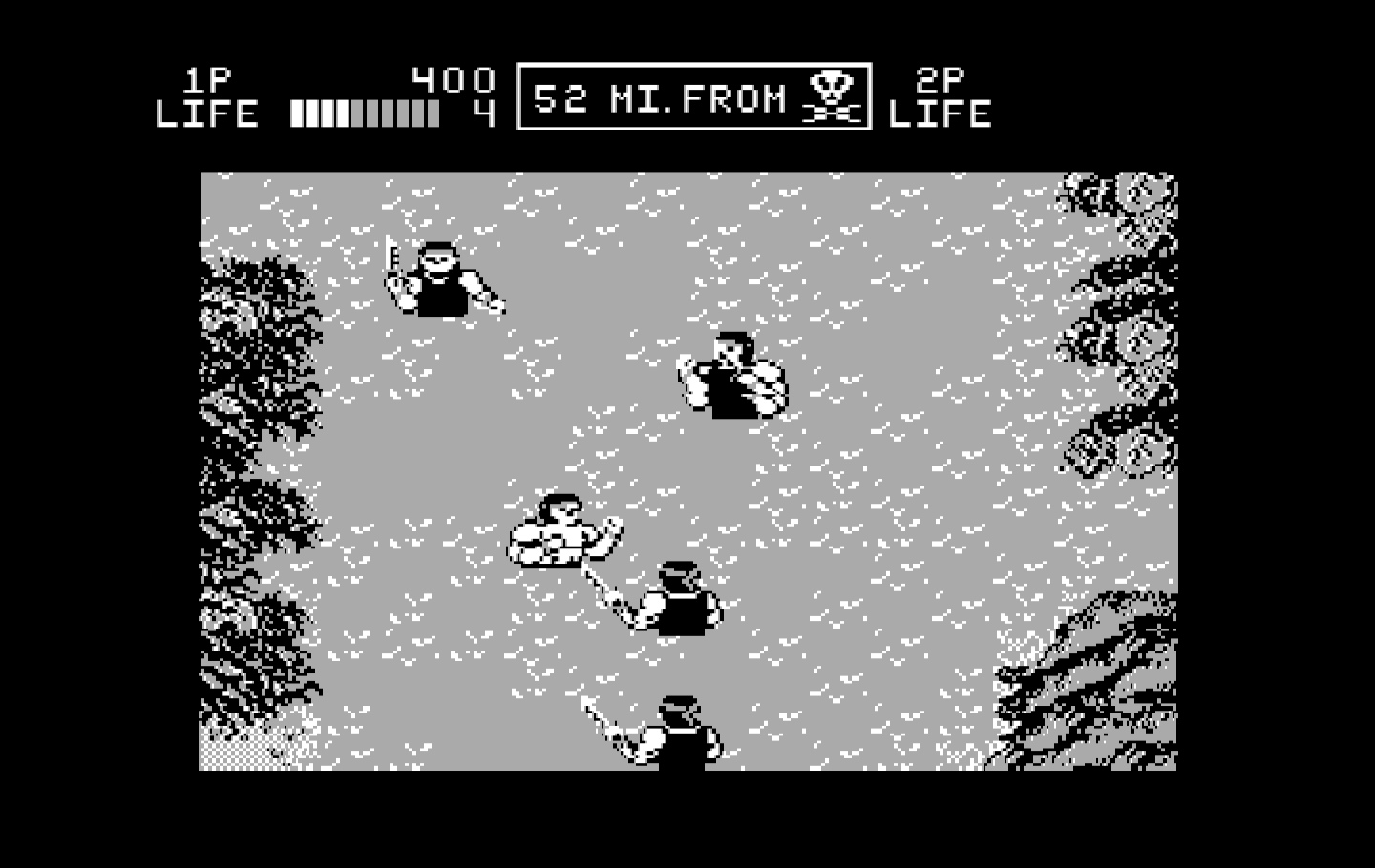 Ikari III: The Rescue IBM PC/Compatibles Screenshot: Uh no, I'm surrounded!