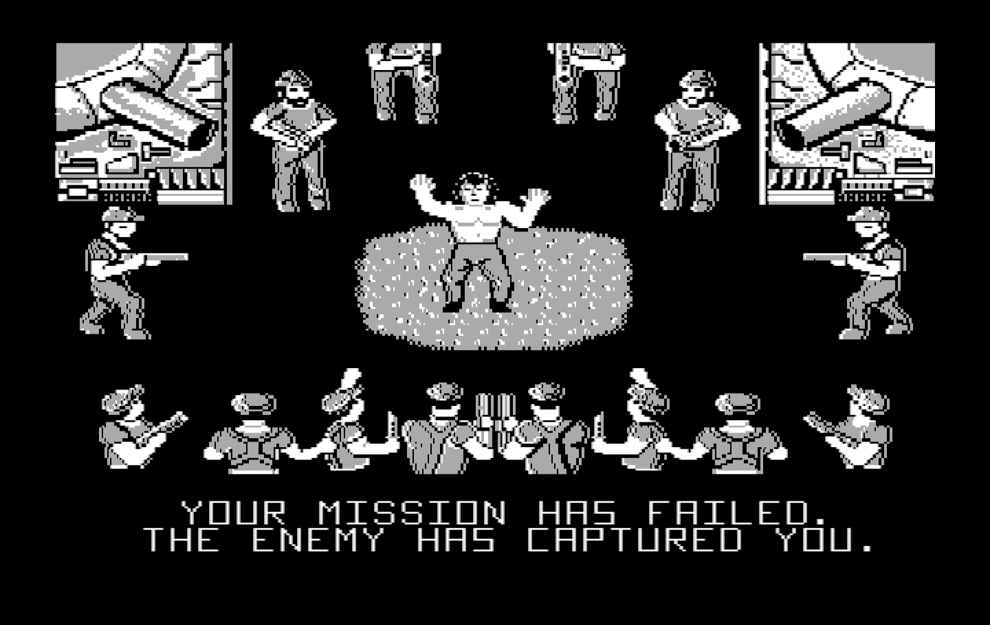 Ikari III: The Rescue IBM PC/Compatibles Screenshot: Game over.