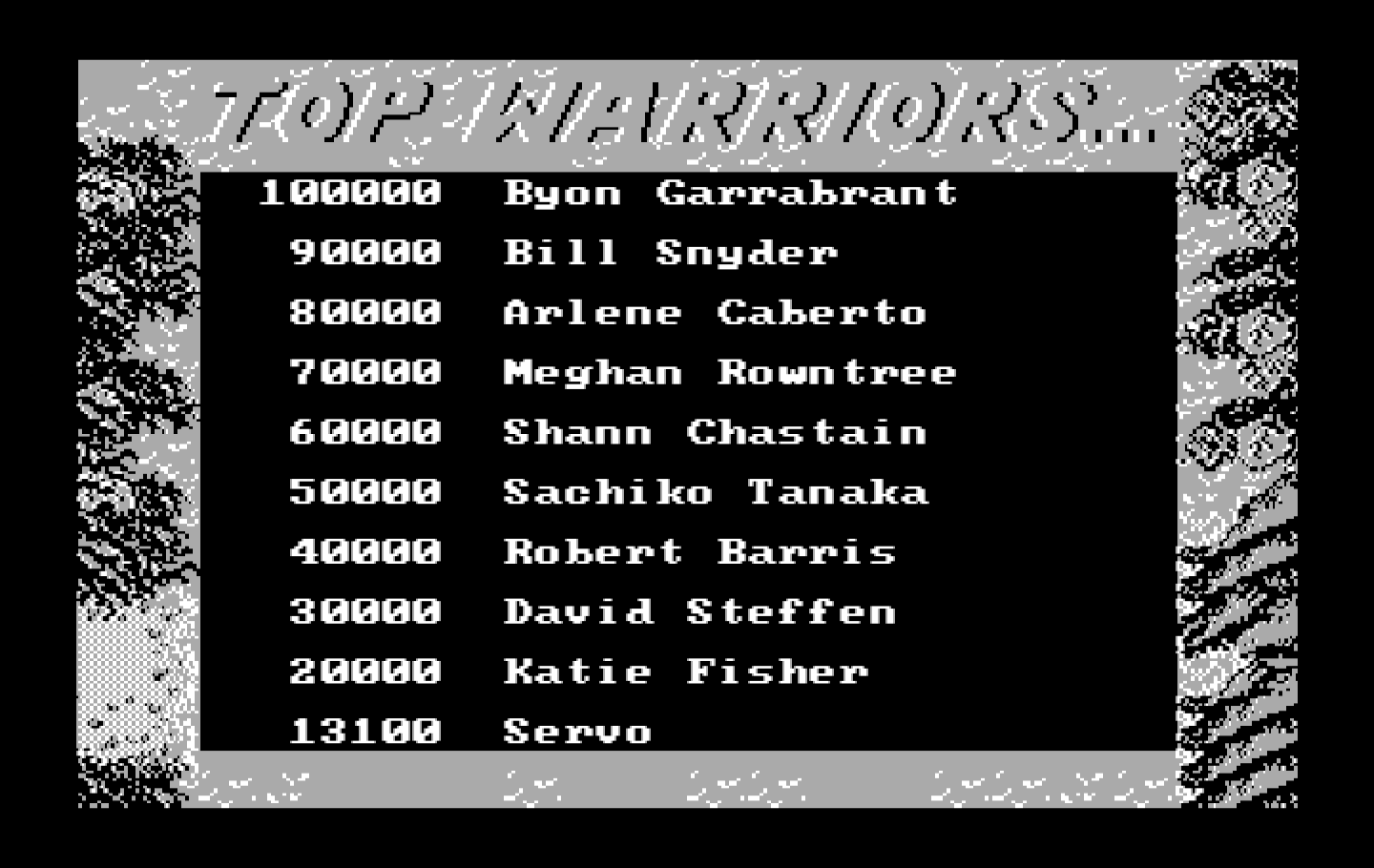 Ikari III: The Rescue IBM PC/Compatibles Screenshot: High scores.