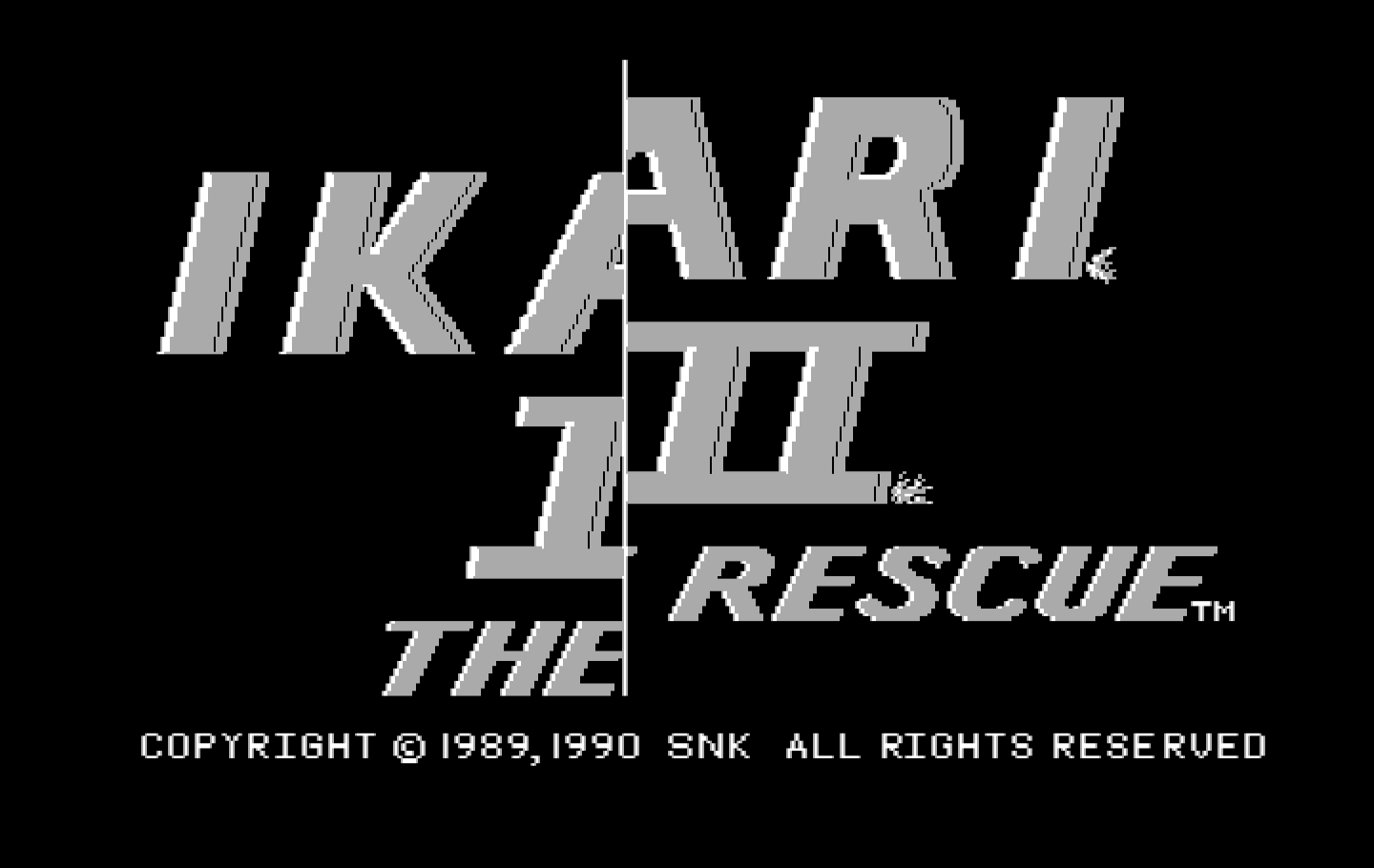 Ikari III: The Rescue IBM PC/Compatibles Screenshot: Title screen.