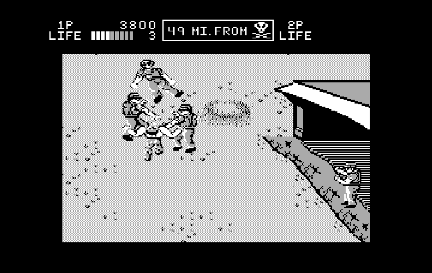 Ikari III: The Rescue IBM PC/Compatibles Screenshot: Enemies appear from all directions...