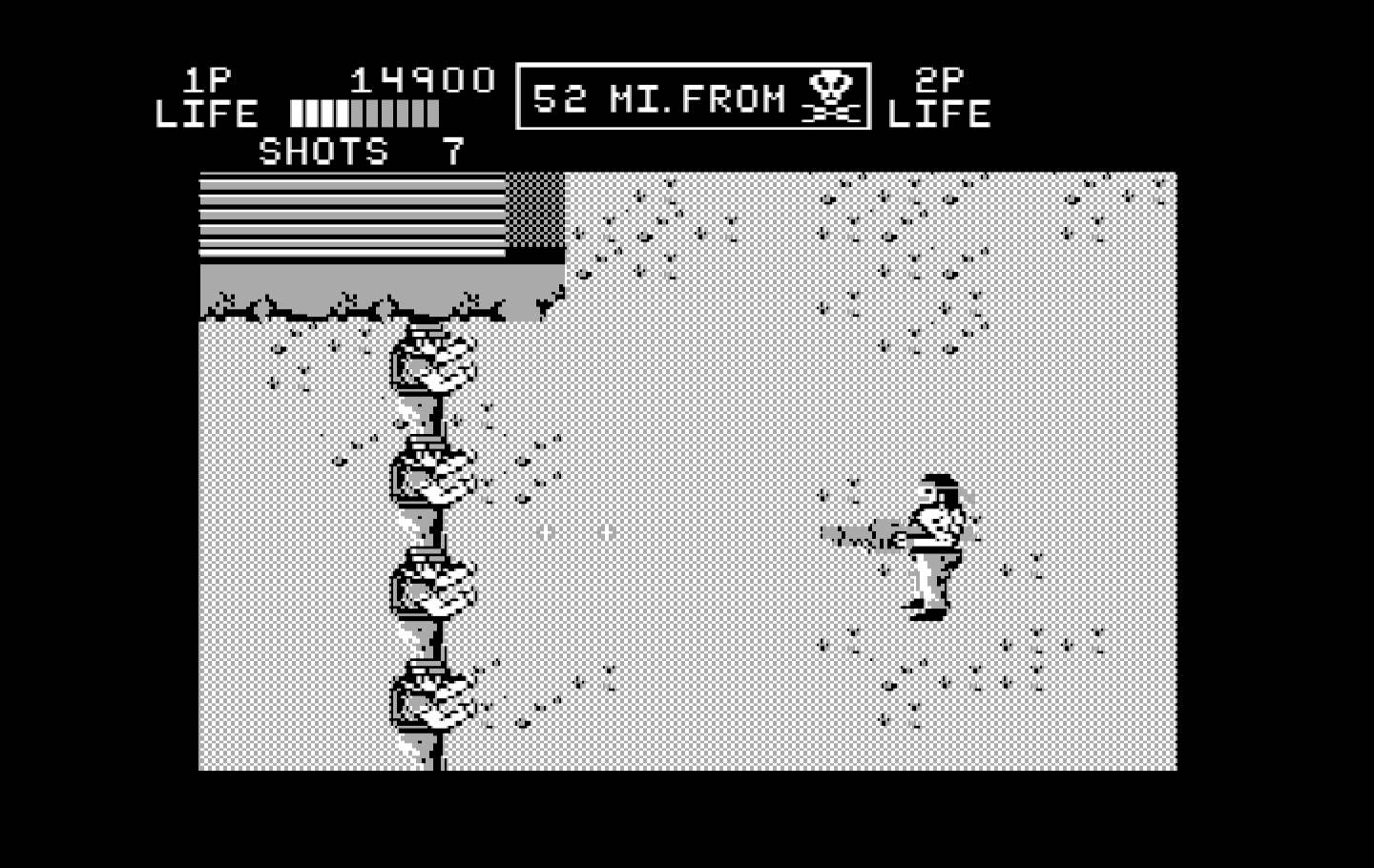 Ikari III: The Rescue IBM PC/Compatibles Screenshot: Here comes trouble...