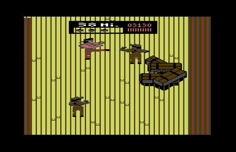 Ikari III: The Rescue Commodore 64 Screenshot: More attackers appear...