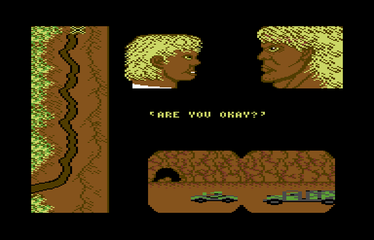 Ikari III: The Rescue Commodore 64 Screenshot: Time to escape!