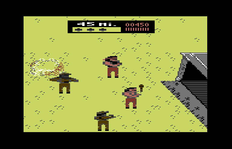 Ikari III: The Rescue Commodore 64 Screenshot: I'm outnumbered as usual...