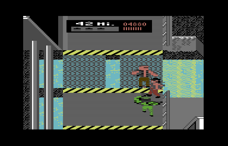 Ikari III: The Rescue Commodore 64 Screenshot: I'm taking a beating here...