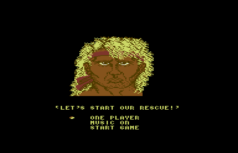 Ikari III: The Rescue Commodore 64 Screenshot: Select game options.
