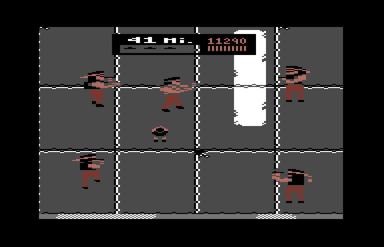 Ikari III: The Rescue Commodore 64 Screenshot: Surrounded again!